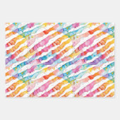 Waterverf Stripes en Polka Dots Kleurrijk Inpakpapier Vel (Voorkant 3)