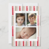 Waterverf Stripes Foto Feestdagenkaart (Voorkant)