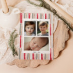 Waterverf Stripes Foto Feestdagenkaart<br><div class="desc">Vier het plezier van het vakantieseizoen met onze Waterverf Stripes Holiday Kaart, een perfecte mix van elegantie en persoonlijke charme. Deze prachtig ontworpen kaart heeft een opvallend waterverf streeppatroon in een harmonieus palet van rood, blush, salie, goud en grijs, waardoor een feestelijk en uitnodigend decor ontstaat voor uw vakantiegroeten. De...</div>