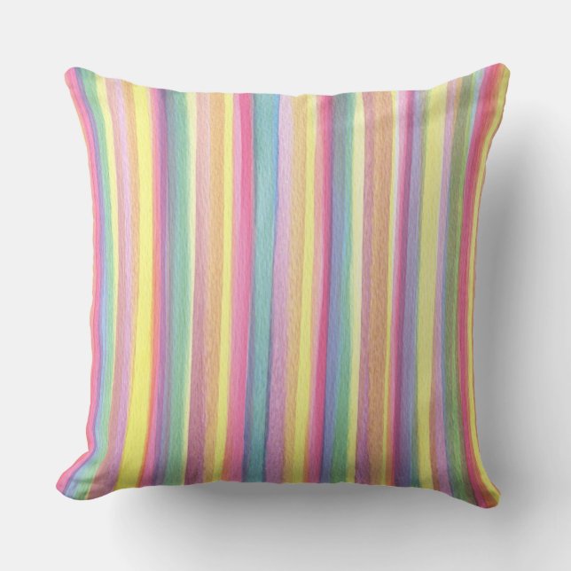 Waterverf Stripes Kussen (Voorkant)