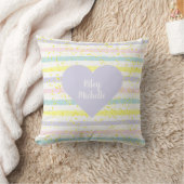 Waterverf Stripes Lavender Heart Kussen (Deken)