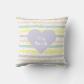 Waterverf Stripes Lavender Heart Kussen (Achterkant)