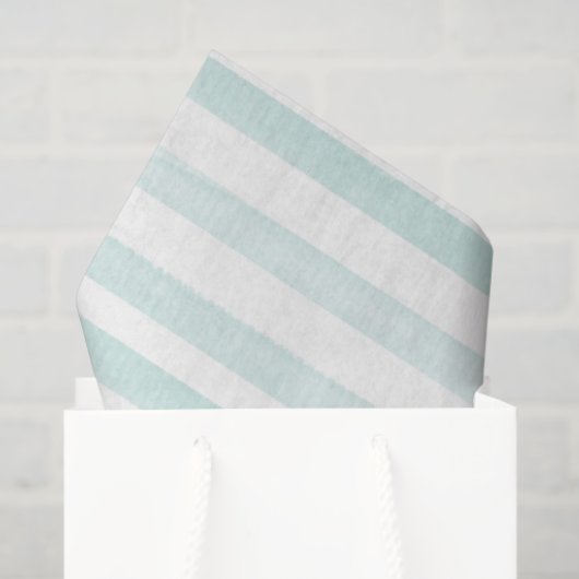 Waterverf Stripes Light Green White Tissue Paper Tissuepapier (Cadeauzakje)