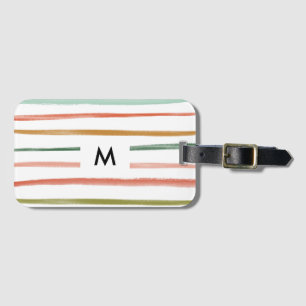 Waterverf Stripes Monogram Bagagelabel