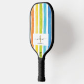 Waterverf Stripes Monogram Script Naam Pickleball Paddle (Links)