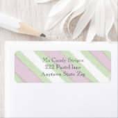 Waterverf Stripes Patroon in Groen Wit en Roze Etiket (Insitu)