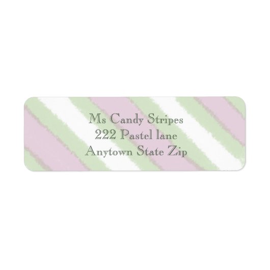 Waterverf Stripes Patroon in Groen Wit en Roze Etiket (Voorkant)