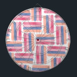 Waterverf Stripes-penseelomlijningspatroon Dartbord<br><div class="desc">Ontworpen door Dream Big Digital Design</div>