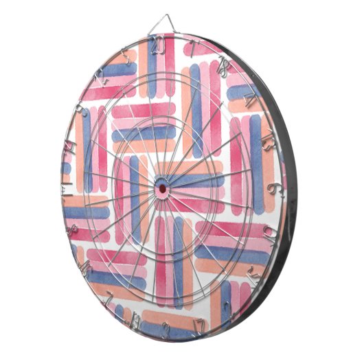 Waterverf Stripes-penseelomlijningspatroon Dartbord (Voorkant Rechts)
