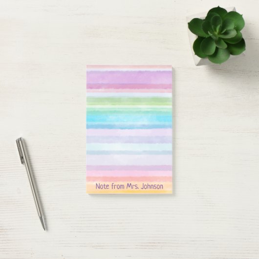 Waterverf Stripes Personaliseer notities Post-it® Notes (Kantoor)
