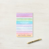 Waterverf Stripes Personaliseer notities Post-it® Notes (Op bureau)