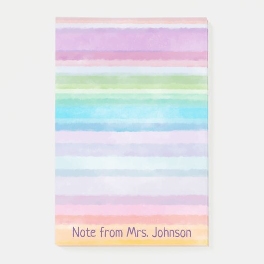 Waterverf Stripes Personaliseer notities Post-it® Notes (Voorkant)