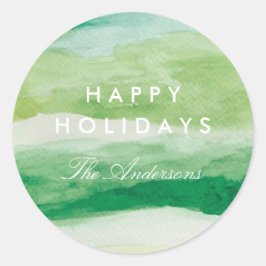 Waterverf Stripes Ronde Sticker