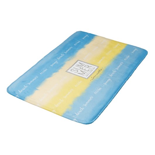 Waterverf Stripes Summer Calligraphy Badmat (Gekanteld)