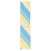 Waterverf Stripes Summer Calligraphy Korte Tafelloper (Voorkant)