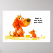 Waterverf striphond en muis met kaas poster (Voorkant)