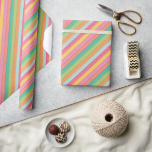 Waterverf striping cadeaupapier