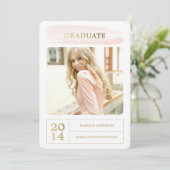 Waterverf Stroke | Oproep van de GraduPartij Kaart (Staand voorkant)