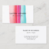 Waterverf Strokes Rood Violet Turquoise Visitekaartje (Voorkant / Achterkant)