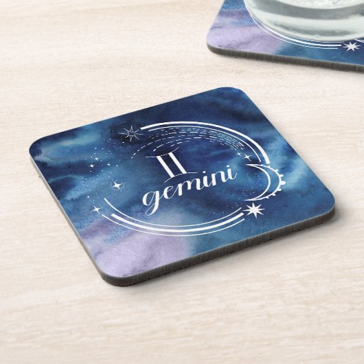 Waterverf strologie - Gemini Bier Onderzetter (Linkerzijde)