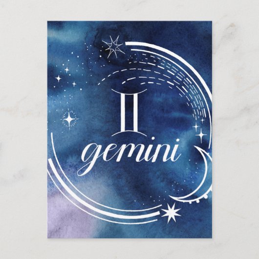 Waterverf strologie - Gemini Briefkaart (Voorkant)