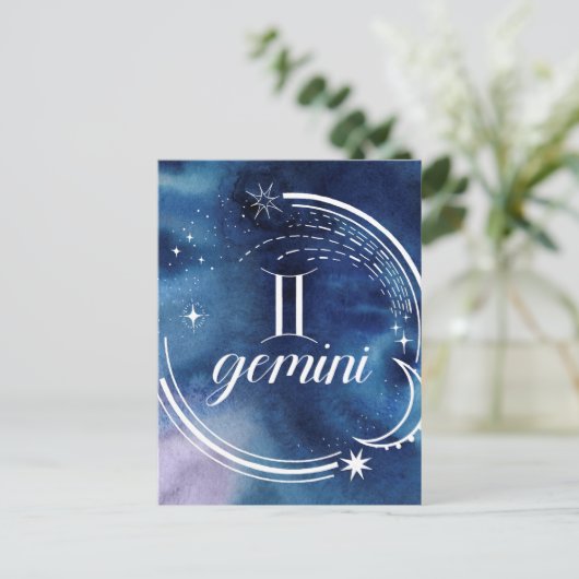 Waterverf strologie - Gemini Briefkaart (Staand voorkant)