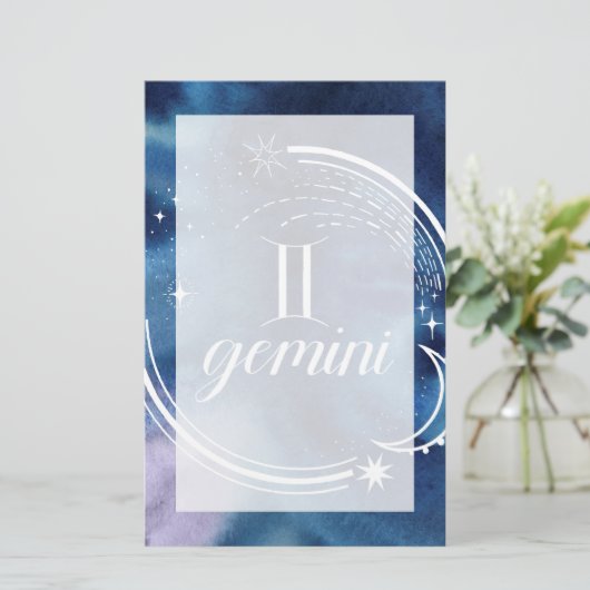 Waterverf strologie - Gemini Briefpapier (Staand voorkant)
