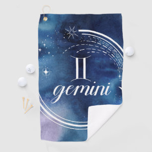 Waterverf strologie - Gemini Golfhanddoek