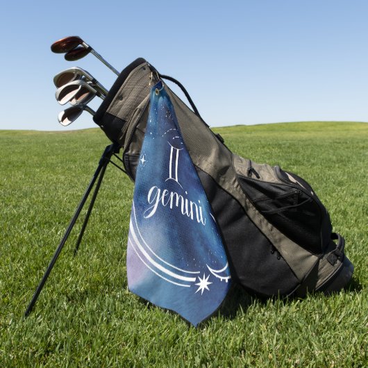 Waterverf strologie - Gemini Golfhanddoek (Groen)