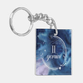 Waterverf strologie - Gemini Sleutelhanger (Voorkant Links)