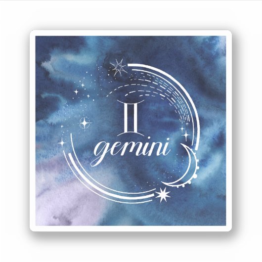 Waterverf strologie - Gemini Sticker (Voorkant)