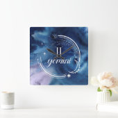 Waterverf strologie - Gemini Vierkante Klok (Huis)