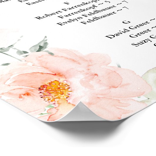 WATERVERF STROMEN ZITPLAATS, ALFABETISCH POSTER (Hoek)