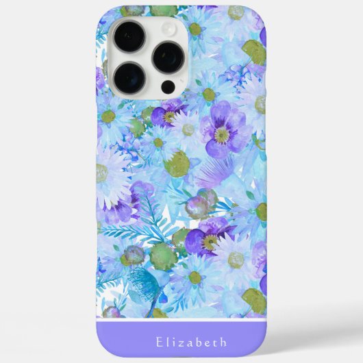 Waterverf Struik Wildflower Romantic Blue Case-Mate iPhone Case (Achterkant)