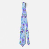 Waterverf Struik Wildflower Romantic Blue Stropdas (Voorkant)