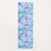 Waterverf Struik Wildflower Romantic Blue Yogamat (Voorkant)