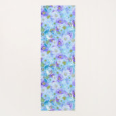 Waterverf Struik Wildflower Romantic Blue Yogamat (Achterkant)