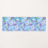 Waterverf Struik Wildflower Romantic Blue Yogamat (Voorkant (horizontaal))