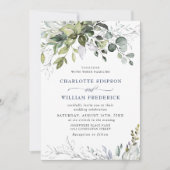 Waterverf Stusty Blue Eucalyptus Greenery Wedding Kaart (Voorkant)
