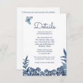 Waterverf Stusty Blue Floral — Accomodations Informatiekaartje (Voorkant / Achterkant)