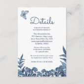 Waterverf Stusty Blue Floral — Accomodations Informatiekaartje (Voorkant)