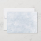 Waterverf Stusty Blue Floral Wedding RSVP Kaartje (Achterkant)
