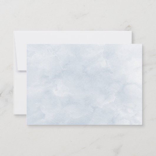 Waterverf Stusty Blue Floral Wedding RSVP Kaartje (Achterkant)