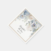 Waterverf Stusty Blue Floral Wedding Servet (Hoek)