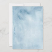 Waterverf Stusty Blue & White Floral Wedding Kaart (Achterkant)