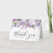 Waterverf Stusty Purple Flowers Garland Weddenscha Bedankkaart (Voorkant)