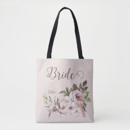  Waterverf Stusty Roos Floral Bride Tote Bag