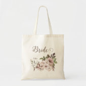  Waterverf Stusty Roos Floral Bride Tote Bag (Voorkant)