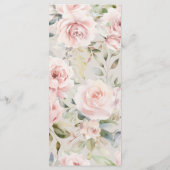 Waterverf Stusty Roos Roze bruiloft Menu (Achterkant)