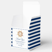 Waterverf stuurwiel Nautical Navy Stripes Bedankdoosjes (Geopend)